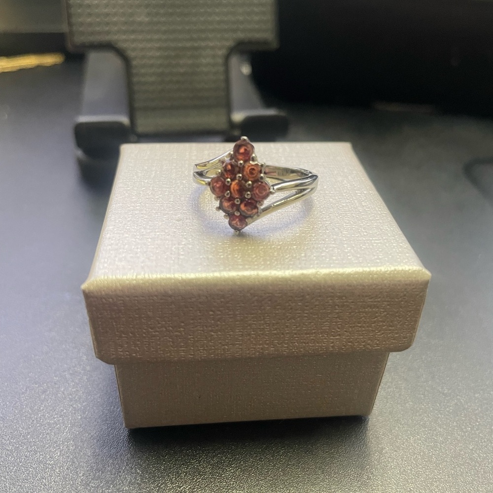 Elegant Silver Mozambique Garnet Ring